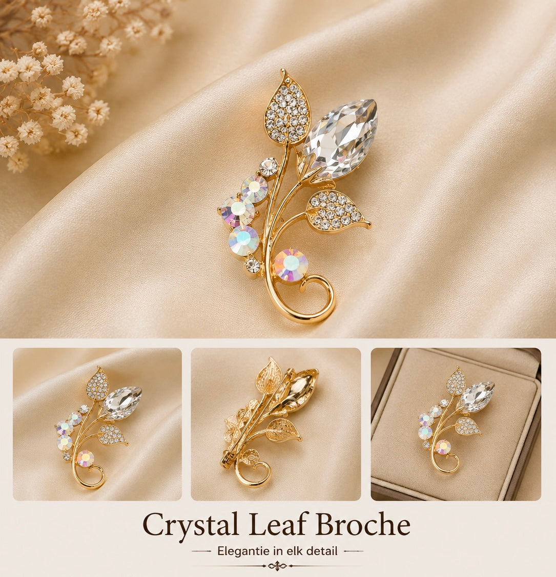 Crystal Bloom Broche Goud ✨