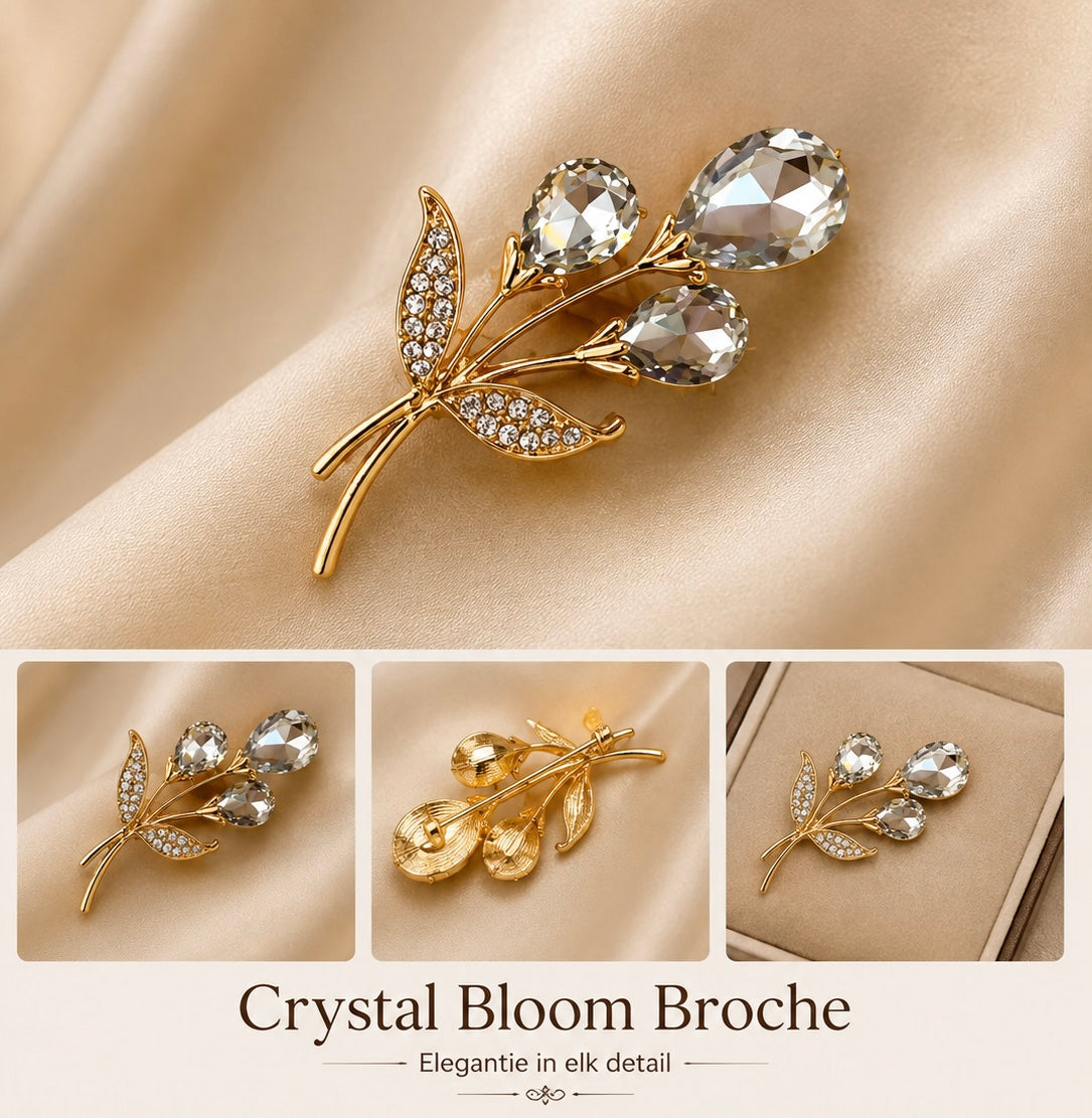 Crystal Bloom Broche Goud ✨