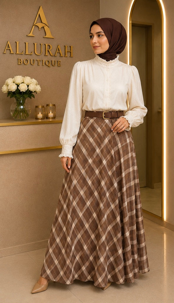 Safiya Check Maxi Rok 🍂