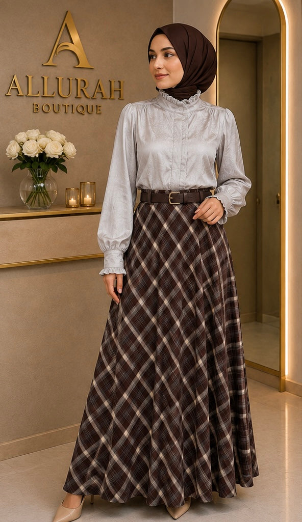 Safiya Check Maxi Rok 🍂