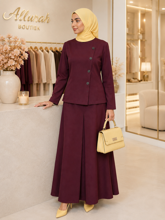 Amara Plum Skirt Set 🍂