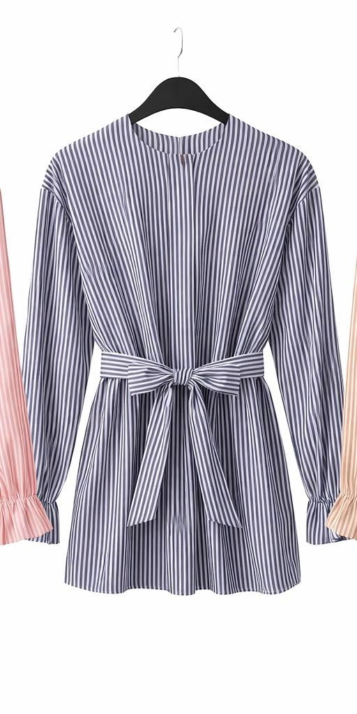 Ocean Stripe Belted Bloes Nr 8✨