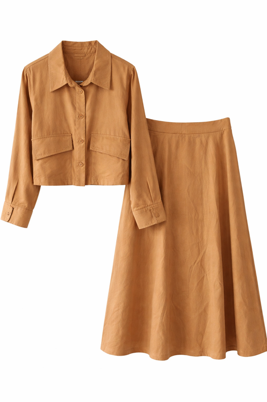 Elegant Two Piece Set Caramel Chic Nr 13✨