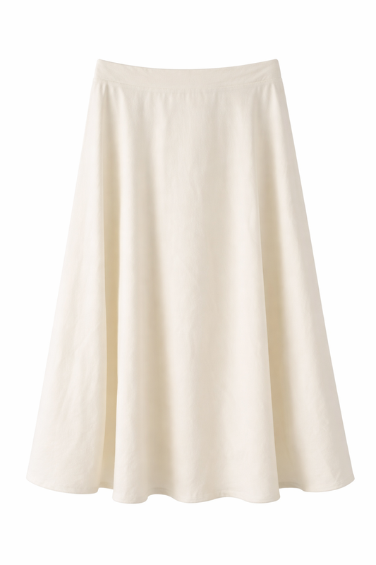 Flowy Midi Rok Soft Cream 14 ✨