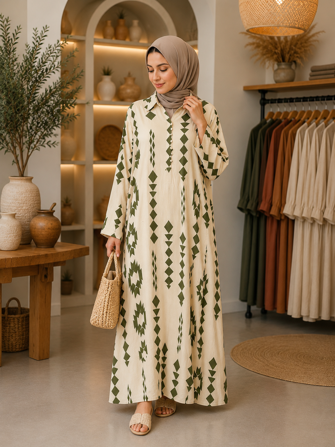 Amal Geometric Maxi Dress