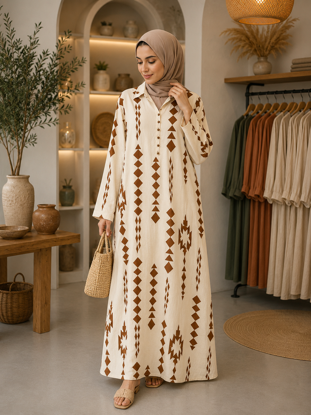 Amal Geometric Maxi Dress