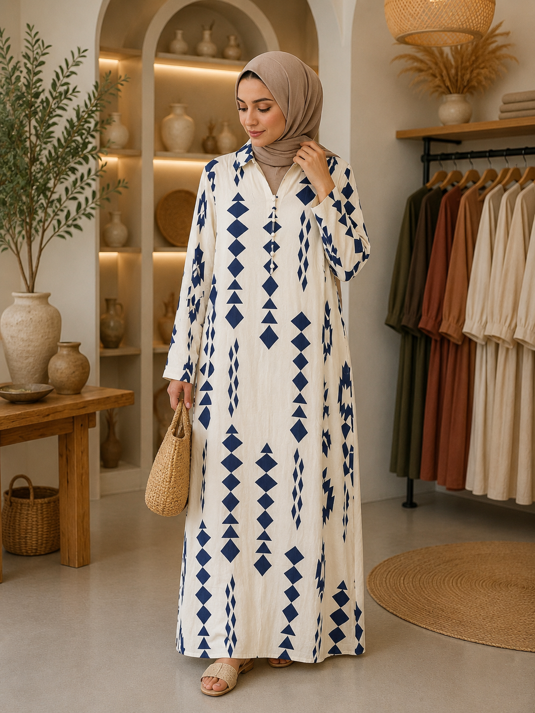 Amal Geometric Maxi Dress
