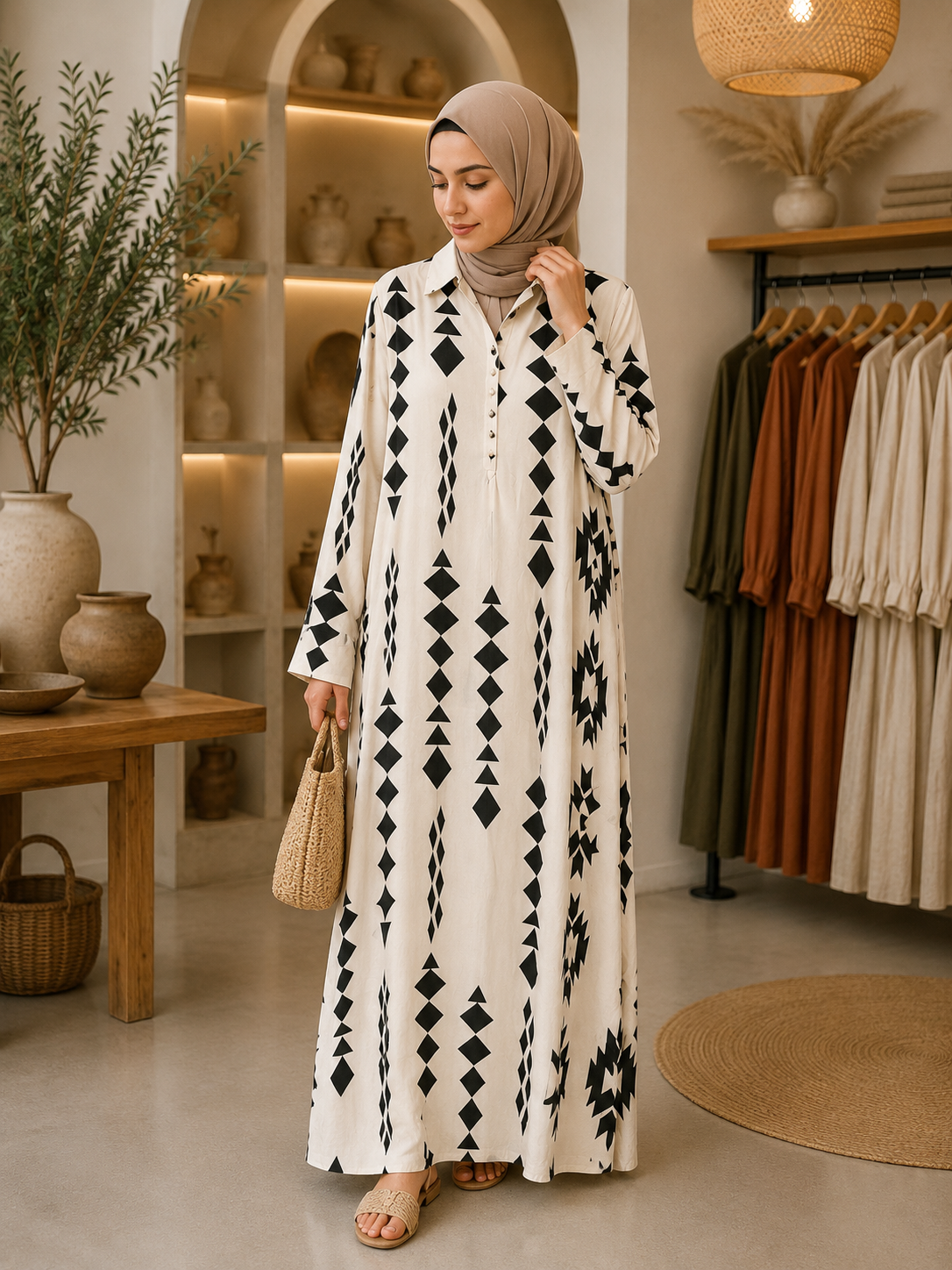 Amal Geometric Maxi Dress